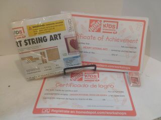Home Depot Kids Heart String Art Woodwork Diy Craft Kit " Nip " W/pin&certificate