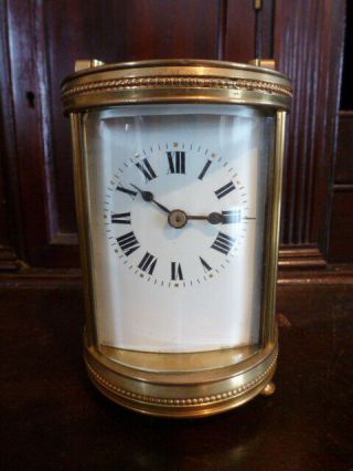 Rare Round French Carriage Clock Signed Maker