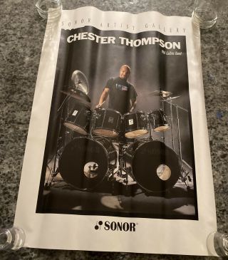 Chester Thompson 17 X 24.  75” Sonor Drums Promo Poster Phil Collins Drummer