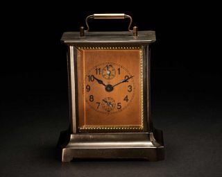 Antique German Junghans Lantern Style Mantel Shelf Alarm Clock / Music Box