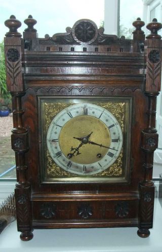 Arts And Crafts Gothic With Double Gong Mantel Clock