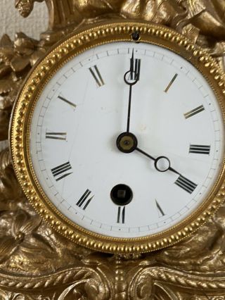 Antique French Japy Freres Gilt Gilded Brass Vintage mantel clock 1855 3