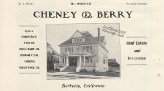 1903 Warren Cheney & Berry Real Estate & Insurance Berkeley Print Ad – Cool Pix