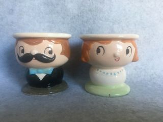 Kitchen King Vintage Egg Cups Man And Woman Made In Japan