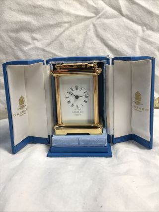 Vintage Garrard & Co London W1 Brass Carriage Clock Boxed With Key