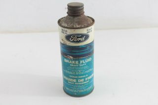Vintage Ford Brake Fluid Cone Top Can Tin Advertising Garage - N7