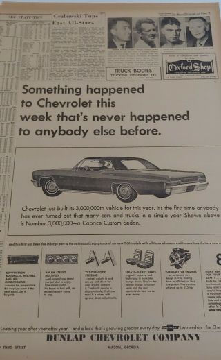 Dec 12,  1965 Newspaper Page 7785 - Chevrolet Caprice Custom Sedan 3 Million