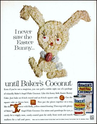 1962 Coconut Easter Bunny Baker 