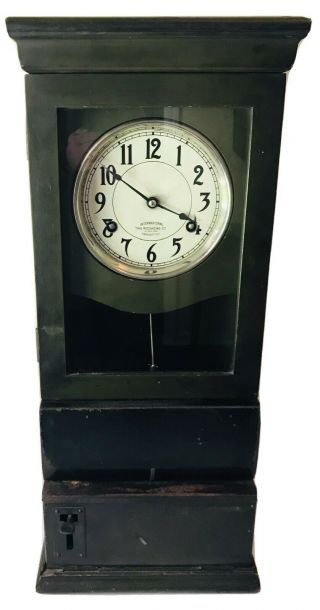 International Time Recording Co Ibm Job Timer Punch Green Clock 1953