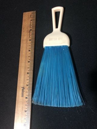 Old Vintage Whisk Off Brush White Plastic Handle With Blue Bristles Modglin Co
