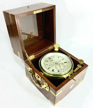 Antique 1894 Wm Wordley English Marine Ship Chronometer Running Strong