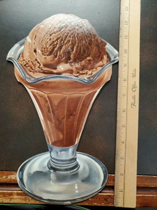 Vintage 1950s Ice Cream Shop Cardboard Sundae Display