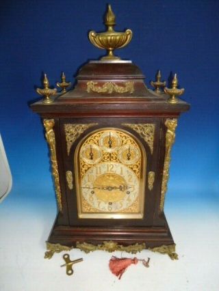 Antique Winterhalder & Hofmeier Bracket Clock W/ 3 Sub Dials,  8 Bells & 4 Gongs