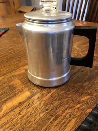 Vintage Worthmore Aluminum Stove Top 5 Cup Percolator Coffee Pot Retro Camping