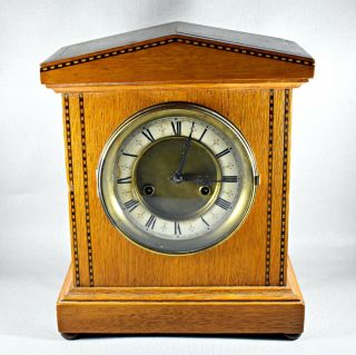 Oak Cased Hac Hamburg American Clock Company Mantel Clock C1920
