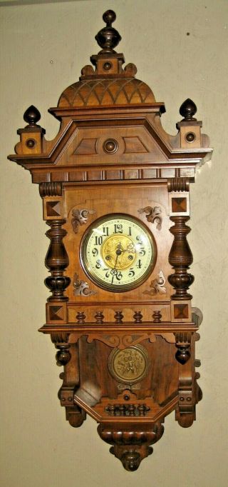 Fine Antique Gustav Becker Silesia Regulator Wall Clock Swinger 46 