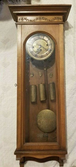 Antique Gustav Becker 3 Weight Regulator Clock - Restoration Or Parts