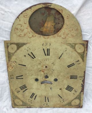 A Very Rare Antique Longcase Grandfather Clock Dial H26 Rocking Ship H26