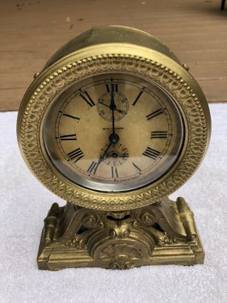 1910’s Antique Seth Thomas Metal Mantel Alarm Clock Correctly