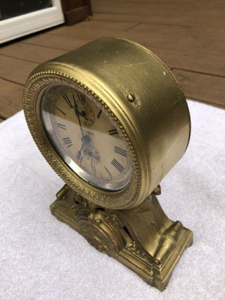 1910’s Antique Seth Thomas Metal Mantel Alarm Clock Correctly 2