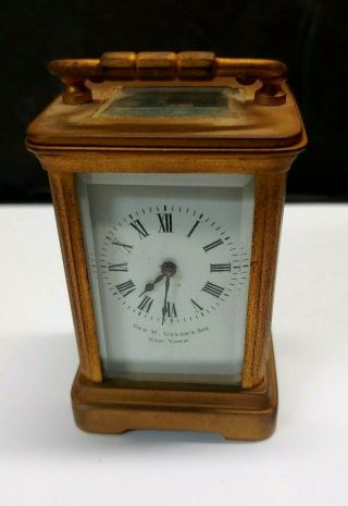 Vintage Miniature French Carriage Clock - By Geo.  W.  Welsh 