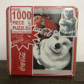 1999 Coca - Cola 1000 Piece Puzzle Polar Bear " Coke History " 20 " X 27 "