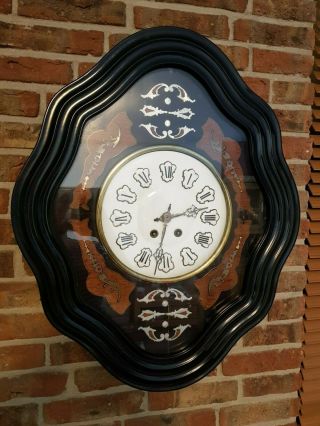 Antique oeil de boeuf (bull ' s - eye) French wall clock from 1880, 2