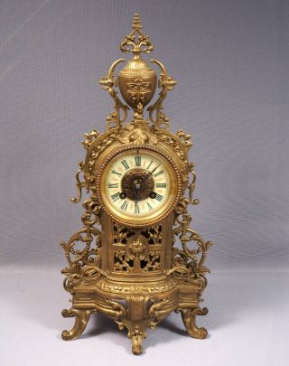 Antique French French Renaissance Brass Mantel Clock