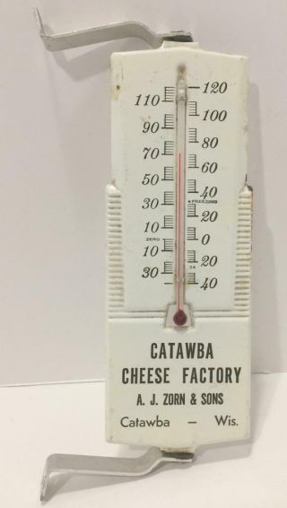 Rare Vtg Adv Thermometer Catawba Wisconsin Cheese Factory C.  1955