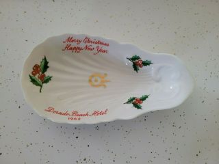 Dorado Beach Hotel - 1962 - Puerto Rico - Merry Christmas/happy Year Ceramic Plate
