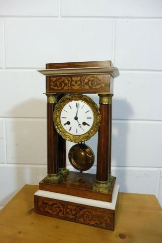 Antique French Empire Mantel Clock Column Table Clock Antique Clock