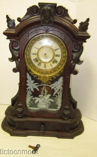Antique Ansonia Monarch Parlor Mantle Clock C.  1880 Art Nouveau Babylon Urn