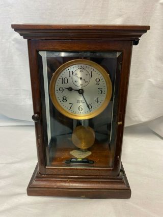 Antique Poole Manufacturing Clock Morse Chain Co Salem Model Mantle Clock