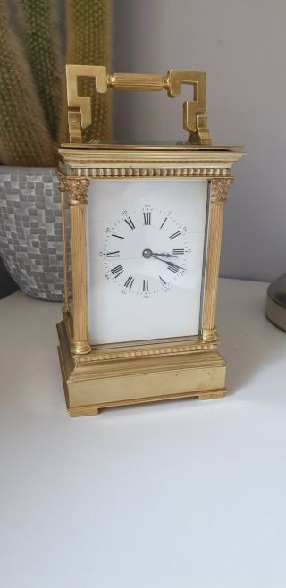 A 19th Century French Gild Brass Carriage Clock