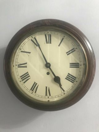 Antique Fusee School/station Wall Clock 10inch Dial