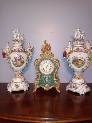 Antique Ansonia French - Style Mantel Clock