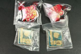 4 Mcdonalds Lapel Pins Scrabble 1988 Olympics In Package