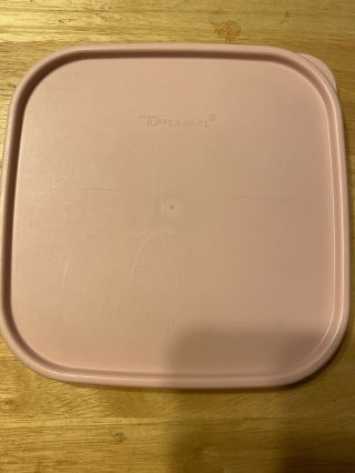 Tupperware 1623 Strawberry Cream/pink Square Replacement Modular Mate Lid Only