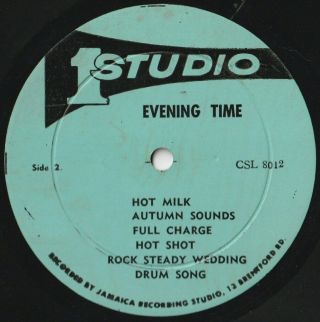 Rare Rocksteady Lp 1st Issue Studio 1 Jackie Mittoo " Evening Time "