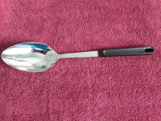 Vintage Ekco Usa Black Plastic Handled Metal Serving Spoon 12 1/4 "