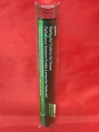 Starbucks - Cold Cup Grande,  Straws 3 Pack Green,  Evergreen & Sparkling Green