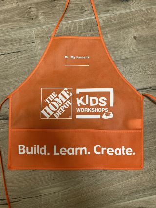 Home Depot Kids Workshop Orange Apron Build Learn Create Birthday Gift Bnip