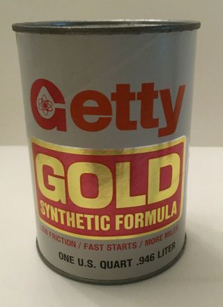 Getty Refining & Marketing Co.  Getty Gold Vintage Carboard Oil Can Bank