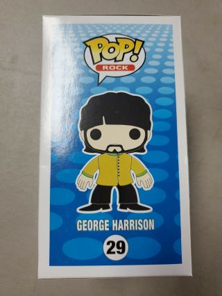 Funko Pop The Beatles Yellow George Harrison 29 Figure W/POP PROTECTOR 2