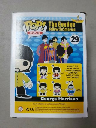 Funko Pop The Beatles Yellow George Harrison 29 Figure W/POP PROTECTOR 3