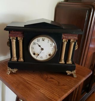 Vintage " Sessions " 8 - Day Key Wind Up Pendulum Clock Mantel/shelf