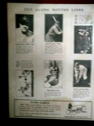 Rare 1930s Fro Joy Ice Cream Babe Ruth Baseball Cards Cutouts Yankees