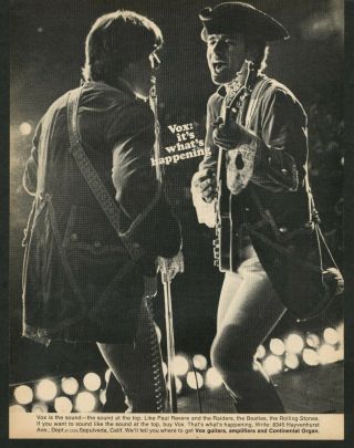 1966 Paul Revere And The Raiders Concert Photo Vox Guitars Amps Vintage Print Ad