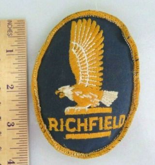 2 Vintage Richfield Oil Gas Uniform Patch,  Sewing Pin Cushion,  Advertising