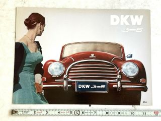 Vintage 1957 Dkw 3=6 Dealer Sales Brochure Usa